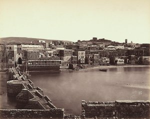 Panoramisch uitzicht op een stad in Israël door Félix Bonfils
