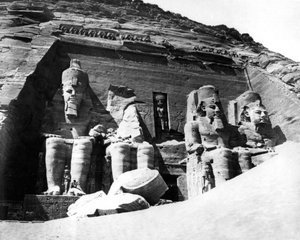 De Tempel van Abu Simbel, Nubië, Egypte, 1878