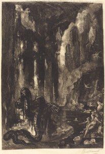 Zonder titel (De droom van de Mogol?) door Félix Bracquemond after Gustave Moreau