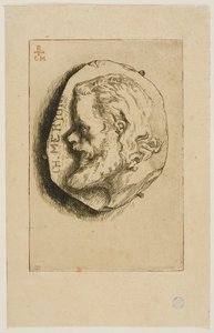 Portret van Meryon in profiel