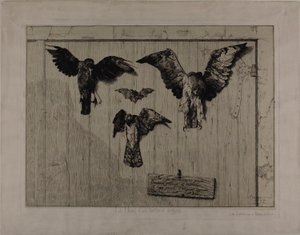 Het bovenste deel van een deur door Félix Henri Bracquemond