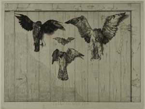 Het bovenste deel van een deur door Félix Henri Bracquemond