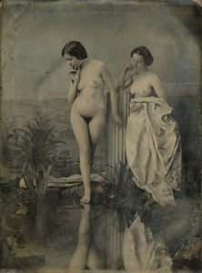 De baders - naaktstudie voor een schilderij