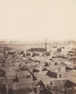 Edfou, algemeen uitzicht op de stad vanaf het centrale platform van de Py..., 1851-52, gedrukt 1853-54