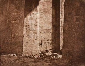 Eerste pyloon - Franse inscriptie gegraveerd op de oostelijke kant bij punt H, eiland Fila, 1851 door Félix Teynard