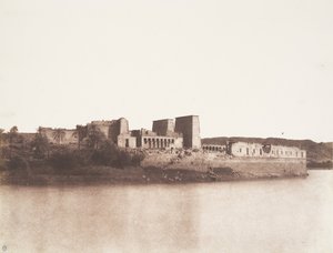 Ile de Fileh Philæ, Vu Générale Prise du Nord-Ouest au Point A, 1851-52 door Félix Teynard