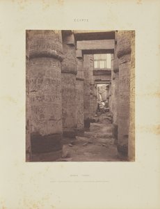 Karnak (Thebe). Paleis - Hypostyle Hall - Dwarsaanzicht vanaf punt K door Félix Teynard