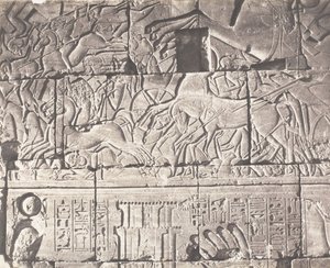 Karnak Thebe, Omheining van het Paleis - Details van Beelden bij Punt O, 1851-52, gedrukt 1853-54