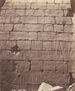 Karnak Thebe, Paleis - Hypostyle Zaal - Decoratie van de Muur, 1851-52, gedrukt 1853-54 door Félix Teynard