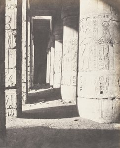 Médinet-Abou Thebe, latere constructies - Tweede hof - Ga..., 1851-52, gedrukt 1853-54 door Félix Teynard
