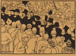 Le Monôme paradeert door de straten in een enkele rij, 1893