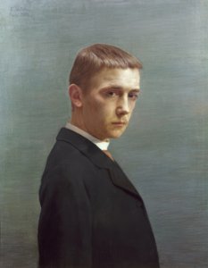 Zelfportret van Félix Vallotton op twintigjarige leeftijd door Félix Vallotton