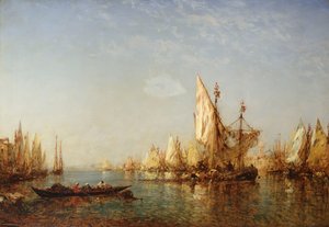 Scheepvaart op het Canal Grande, Venetië