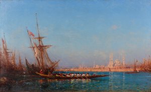 Uitzicht op Istanbul door Félix Ziem
