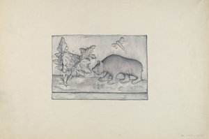Reliëfpaneel van Beer door Flora Merchant