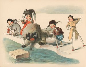 Illustratie voor De Golliwoggs Poolavonturen door Florence K. Upton