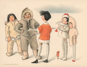 Illustratie voor De Golliwoggs Poolavonturen door Florence K. Upton