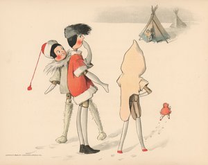 Illustratie voor De Golliwoggs Poolavonturen door Florence K. Upton