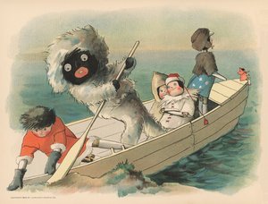 Illustratie voor De Golliwoggs Poolavonturen door Florence K. Upton