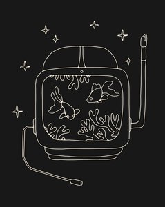 Astronautenhelm in water