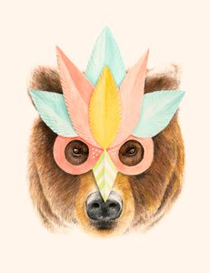 De beer met het papieren masker door Florent Bodart
