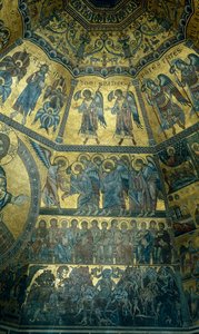 Mozaïek op het koepelvormige plafond van de doopkapel van St. Johannes, Florence