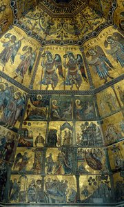 Mozaïek op het koepelvormige plafond van de doopkapel van St. Johannes, Florence