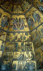 Mozaïek op het koepelvormige plafond van de doopkapel van St. Johannes, Florence