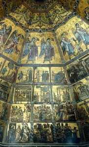 Mozaïek op het koepelvormige plafond van de doopkapel van St. Johannes, Florence