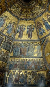 Mozaïek op het koepelvormige plafond van de doopkapel van St. Johannes, Florence