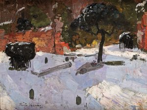 Kerkhof te Warmond, 1907 door Floris Verster