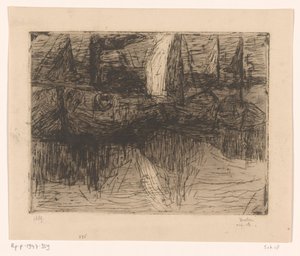 Schepen in haven door Floris Verster
