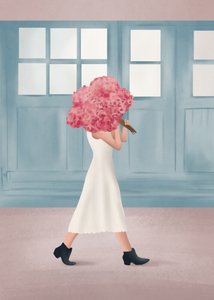 Een elegante wandeling met bloemen