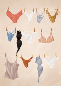 Lingerie aan de waslijn