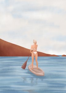 Een rustige tocht op het paddleboard