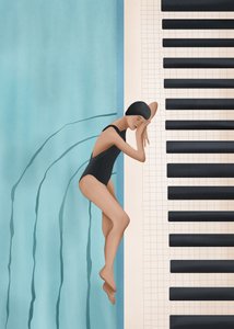 De pianodroom van een zwemmer