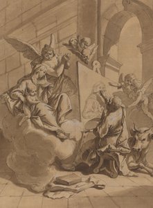 Sint Lucas Schildert de Maagd door Follower of Francesco Fontebasso