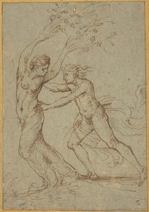 Apollo en Daphne door Follower of Giulio Romano