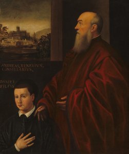 Andrea Renier en zijn zoon Daniele door Follower of Jacopo Tintoretto