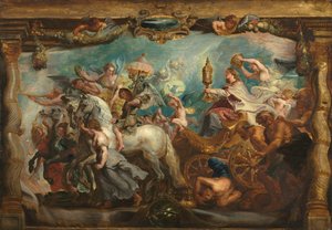 De Triomf van de Kerk door Follower of Peter Paul Rubens
