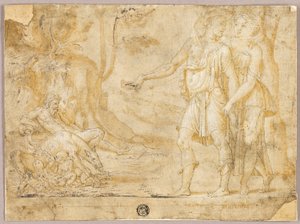 Faustulus en Merentia Ontdekken Romulus en Remus door Fontainebleau School