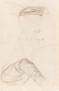 Twee draperiestudies (verso) door Ford Madox Brown