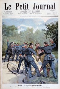 Een vechtpartij tussen Duitse soldaten en Beierse officieren, Duitsland, 1898 door Fortuné Méaulle