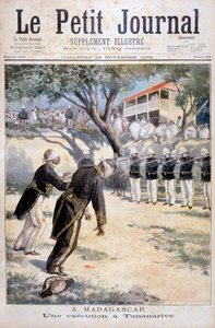 Executie door vuurpeloton in Tananarive, Antananarivo, Madagaskar, 1896 door Fortuné Méaulle