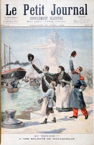 Vaarwel!!, Franse soldaten op weg naar Madagaskar, 1895 door Fortuné Méaulle