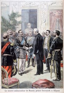 Prins Ourousoff, ambassadeur van Rusland ontmoet Félix Faure, 1898