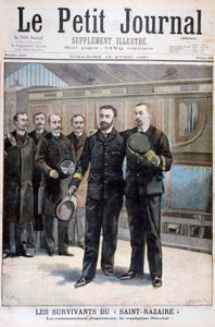 Overlevenden van de Ville de Saint Nazaire, commandant Jagueneau en kapitein Nicolai, 1897