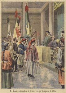 Auguste Gérard, de Franse ambassadeur in China, ontvangen door de keizer