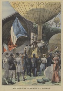 Ballonrace in Vincennes, Parijs door Fortune Louis Meaulle