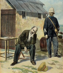 Kapitein Alfred Dreyfus gevangene op Duivelseiland door Fortune Louis Meaulle